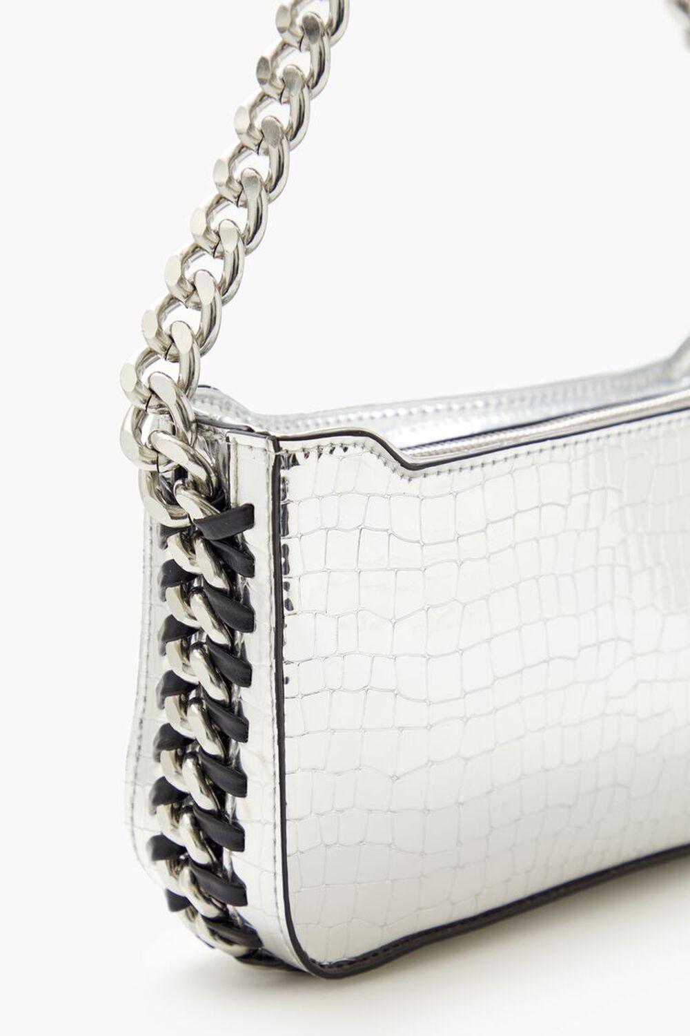 Metallic Faux Croc Shoulder Bag | Forever 21 Product Image