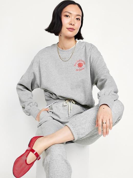 SoComfy Graphic Drop-Shoulder Crew-Neck Sweatshirt Product Image