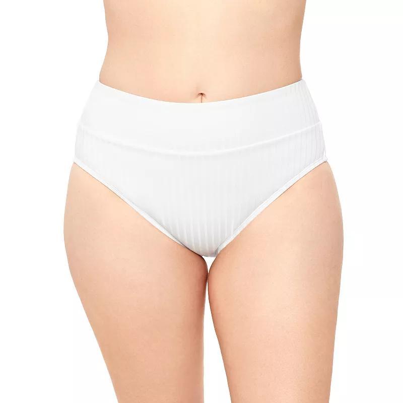 Womens S3 Swim Ribbed Wide Banded High Rise Bikini Bottoms Product Image