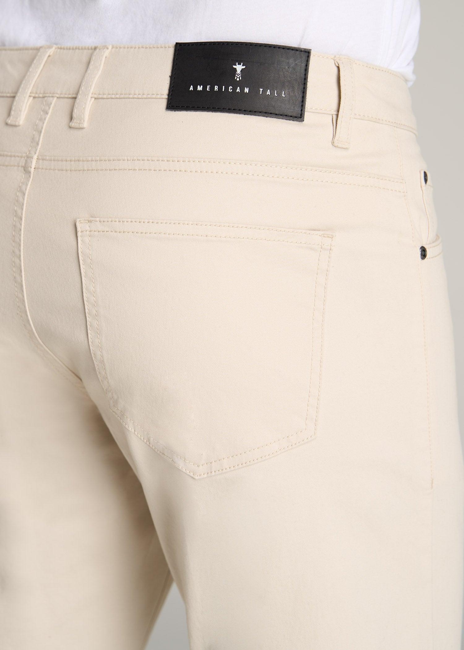 Carman TAPERED Fit Five Pocket Pants for Tall Men in Soft Beige Male Product Image