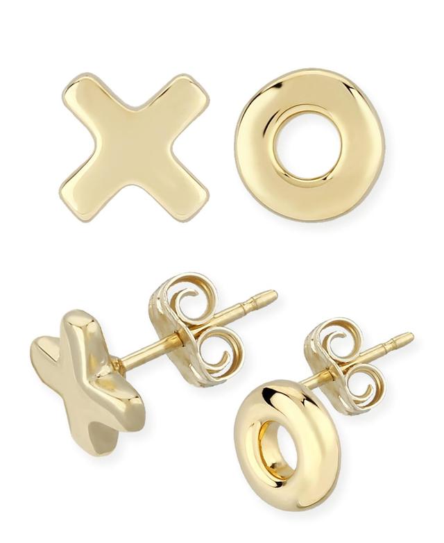 X & O Stud Earrings Set in 14k Yellow Gold (8mm) Product Image