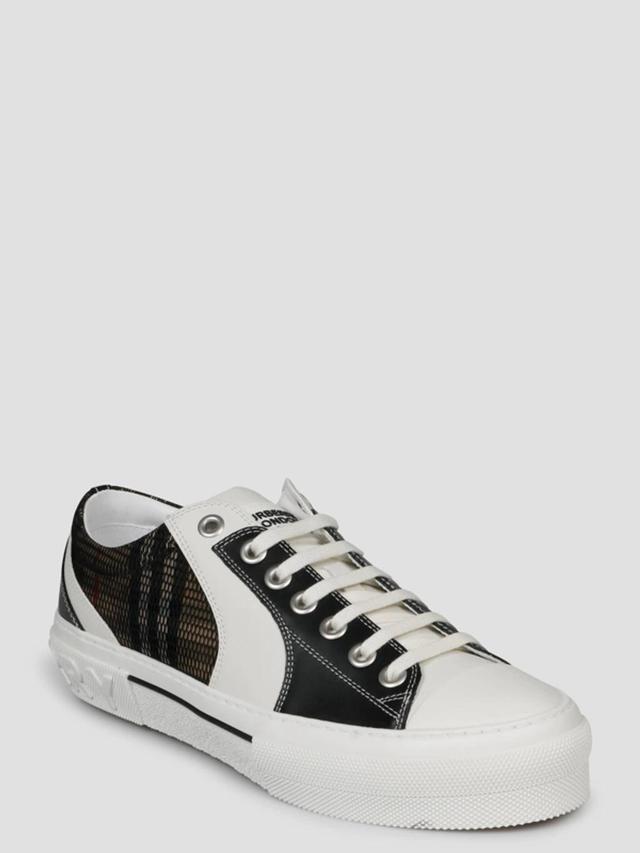 BURBERRY Men's Vintage Check Low-top Sneakers In Black White Product Image