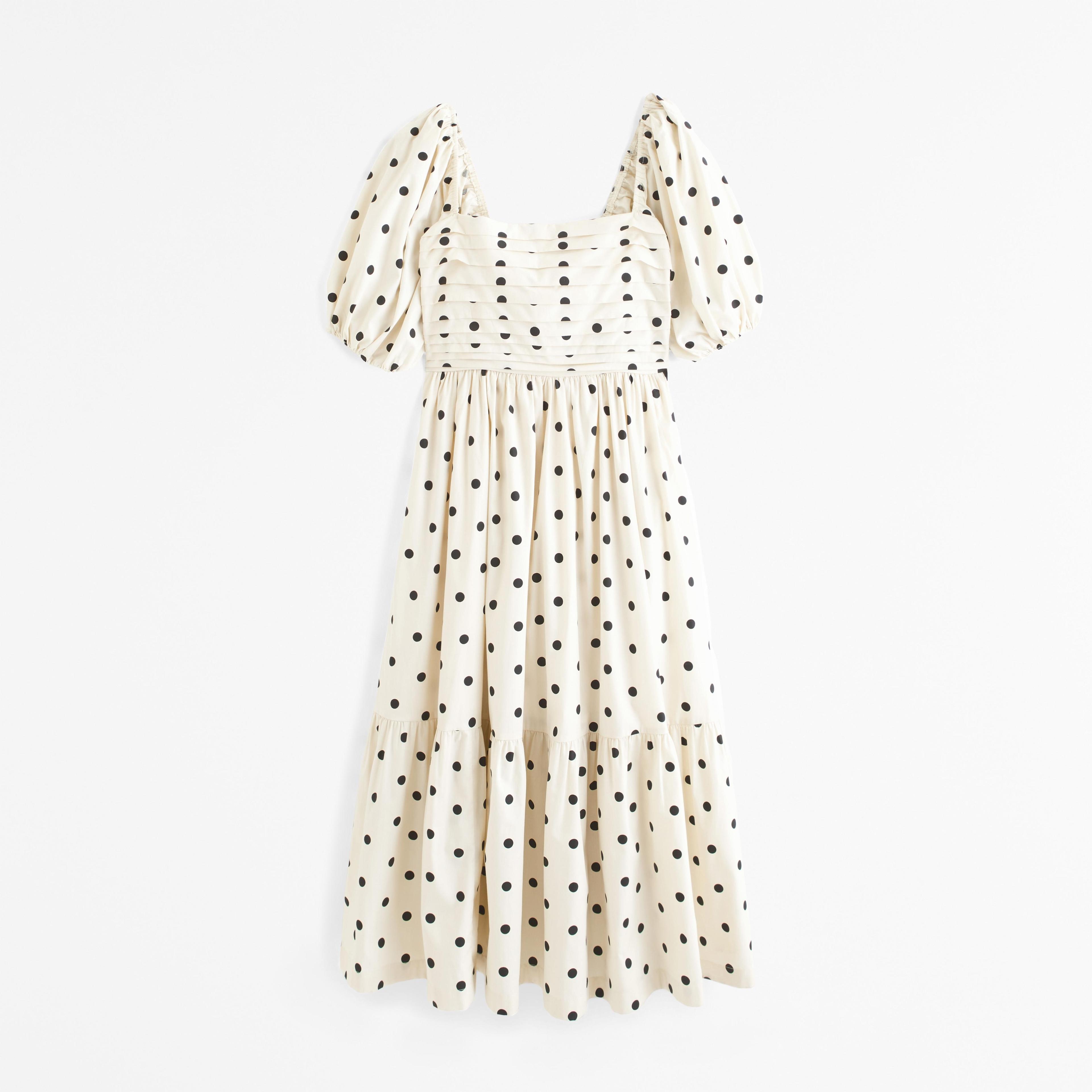 The A&F Emerson Poplin Puff Sleeve Midi Dress Product Image