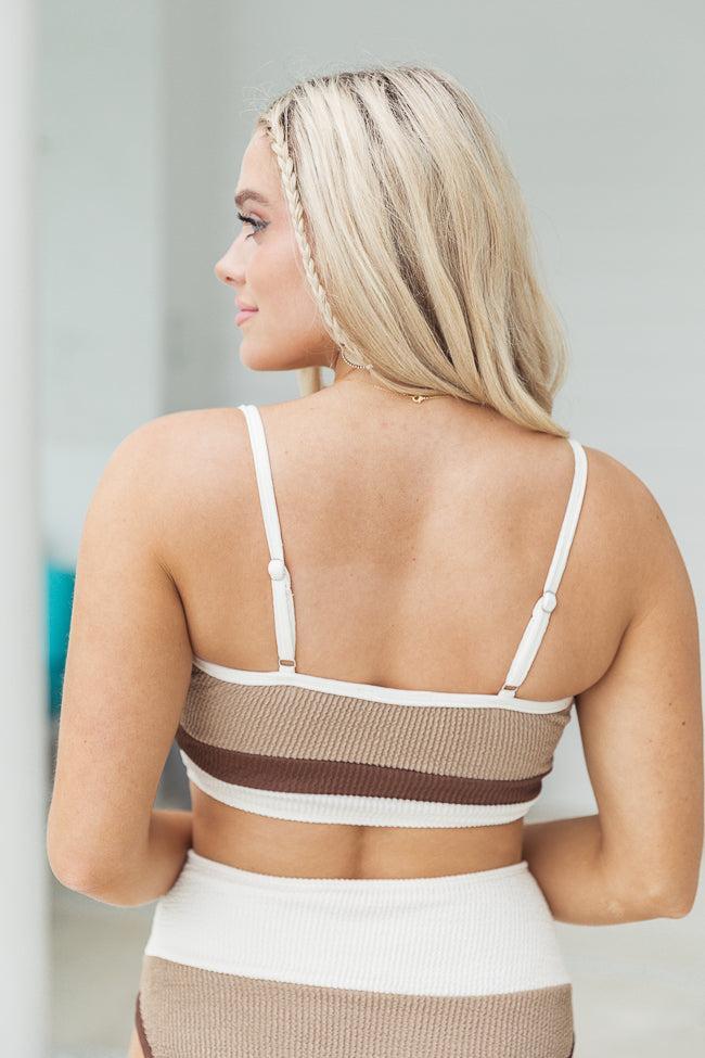 Do Not Disturb Neutral Color Block Swim Top Product Image