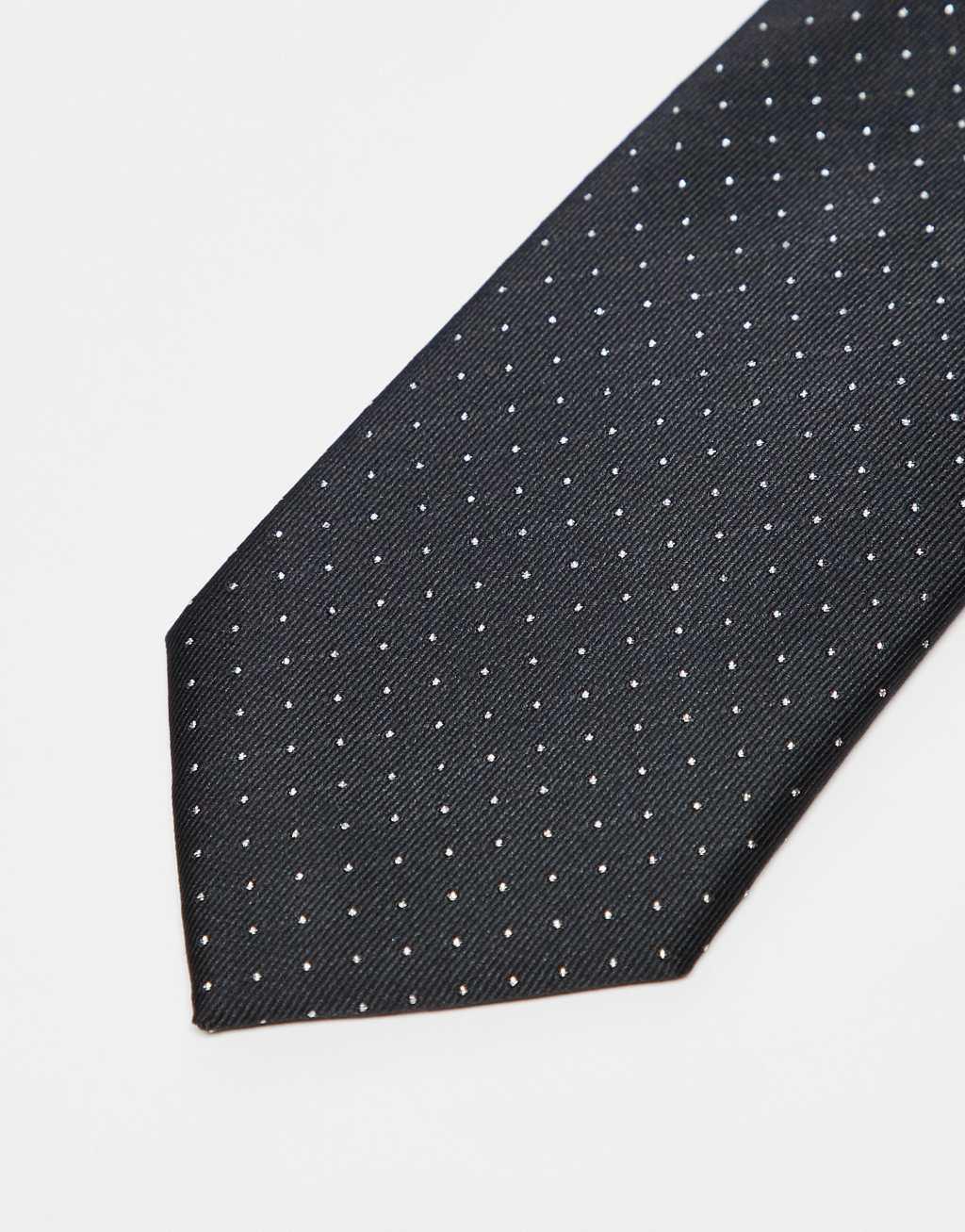 Twisted Tailor tie in black and silver Product Image