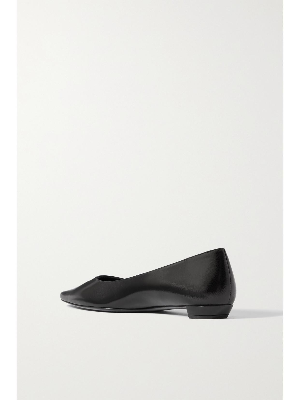 THE ROW Claudette Leather Point-toe Flats In Black Product Image