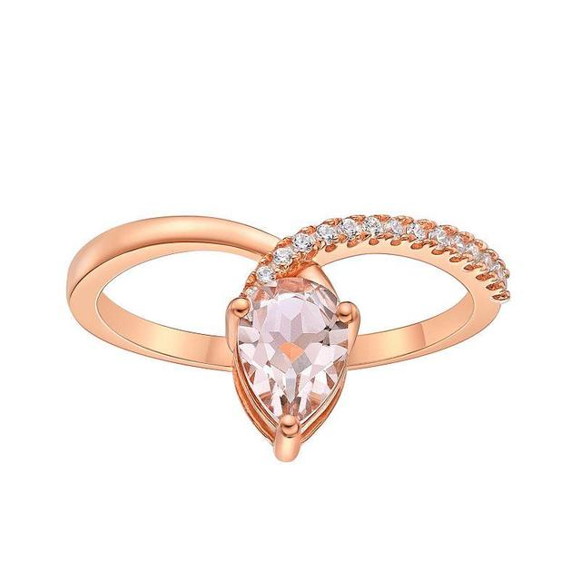 Gemminded 10k Rose Gold Morganite & Diamond Accent Twist Ring, Womens Product Image