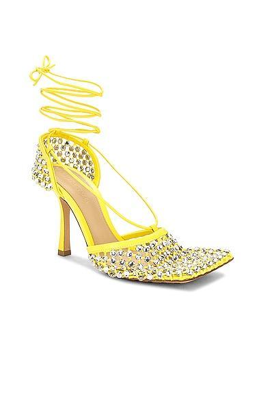 Bottega Veneta Stretch Lace Up Sandal Yellow. (also in 36.5, 37, 37.5, 38, 38.5, 39.5, 40). Product Image