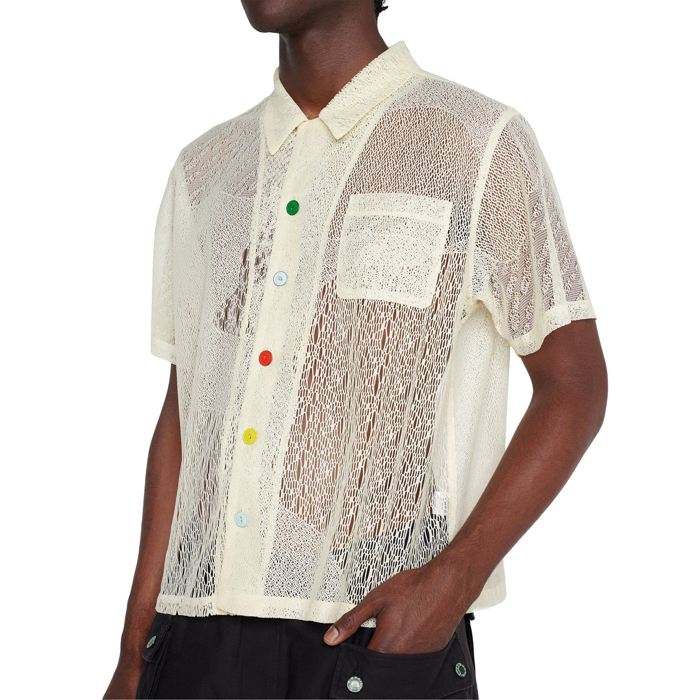 ENGINEERED MESH BUTTON UP NATURAL | Bodega Product Image