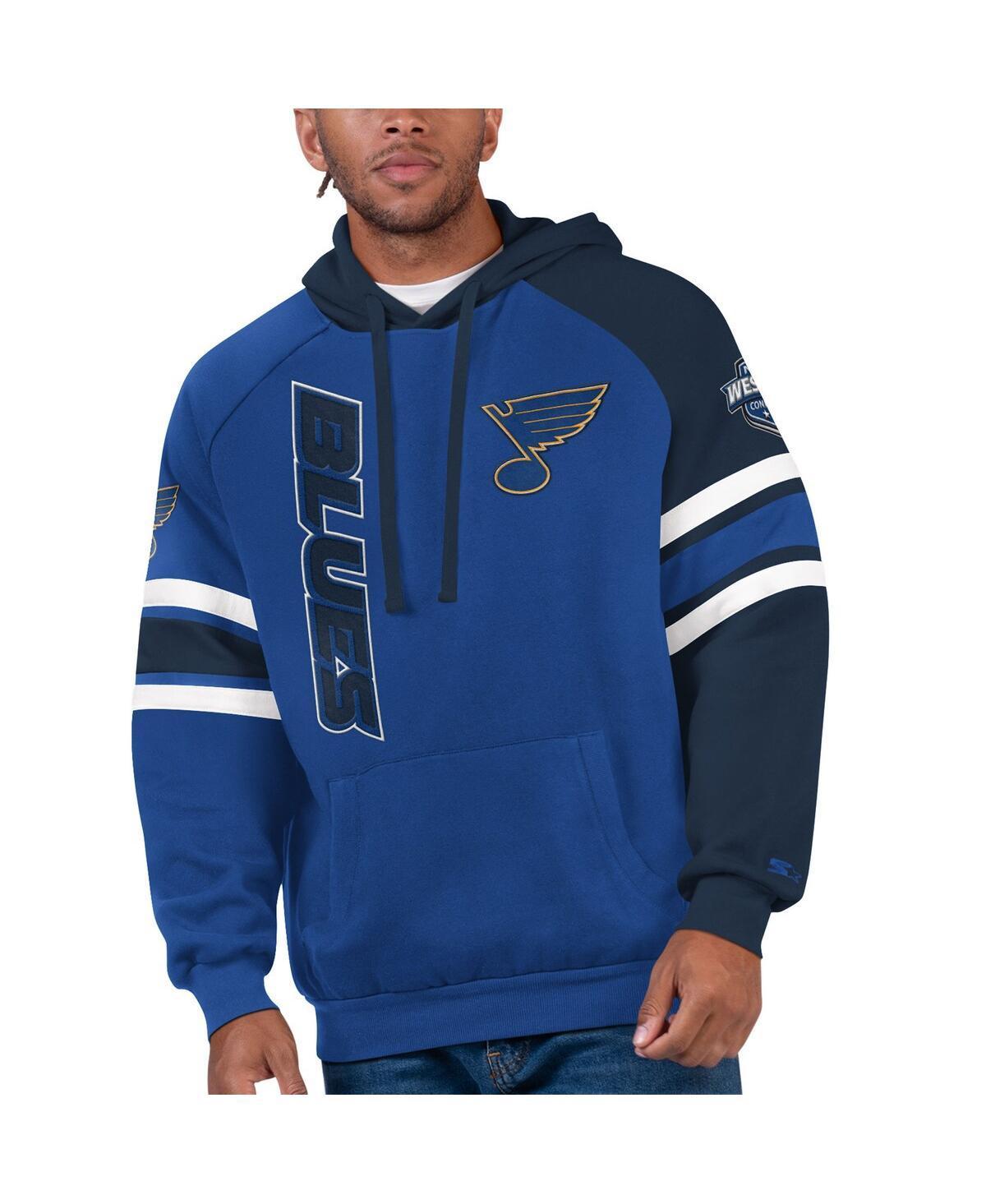 Mens Starter /Navy St. Louis s Gauntlet Raglan Pullover Hoodie Product Image