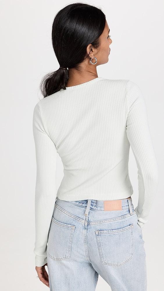 AGOLDE Alma Shrunken Crew Neck Tee : Rib with Extended Sleeves | Shopbop Product Image