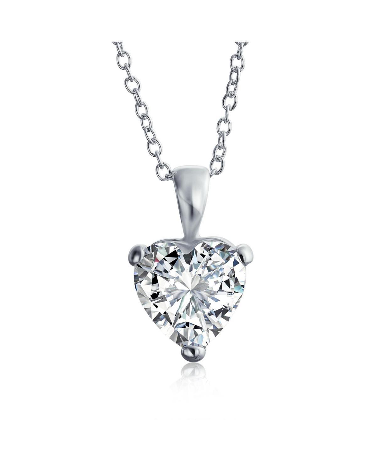 Timeless Elegance: 5CT Heart-Shaped Bridal Solitaire Pendant Necklace - .925 Sterling Silver, Aaa Cz Cubic Zirconia, for Women Teen Product Image