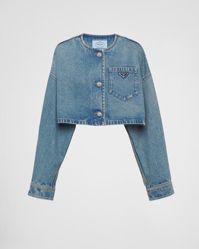 Denim blouson jacket Product Image