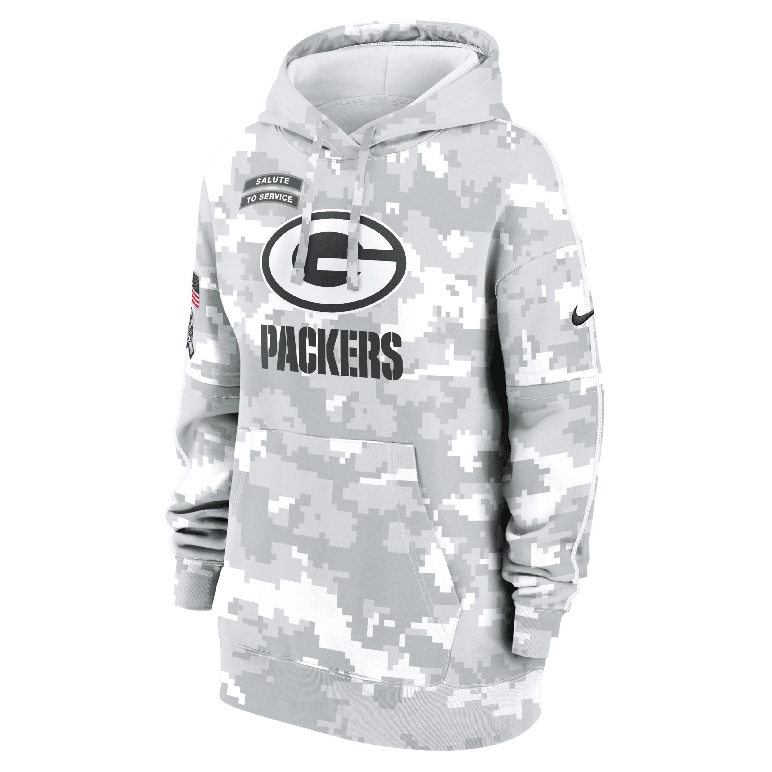 Green Bay Packers Salute to Service Primary Edge Club Women's Nike NFL Pullover Hoodie Product Image