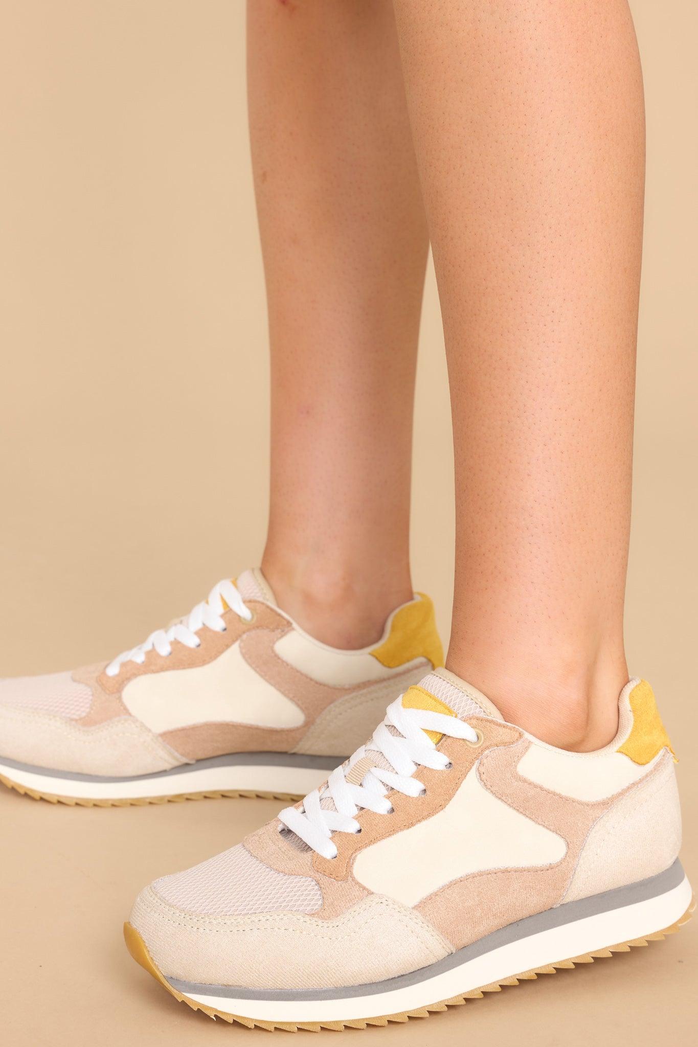 It's A Necessity Taupe Sneakers Beige Product Image