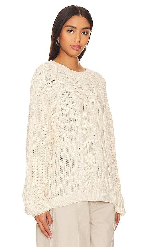 Free People Frankie Cable Sweater in Ivory. Size L, M, S. Product Image