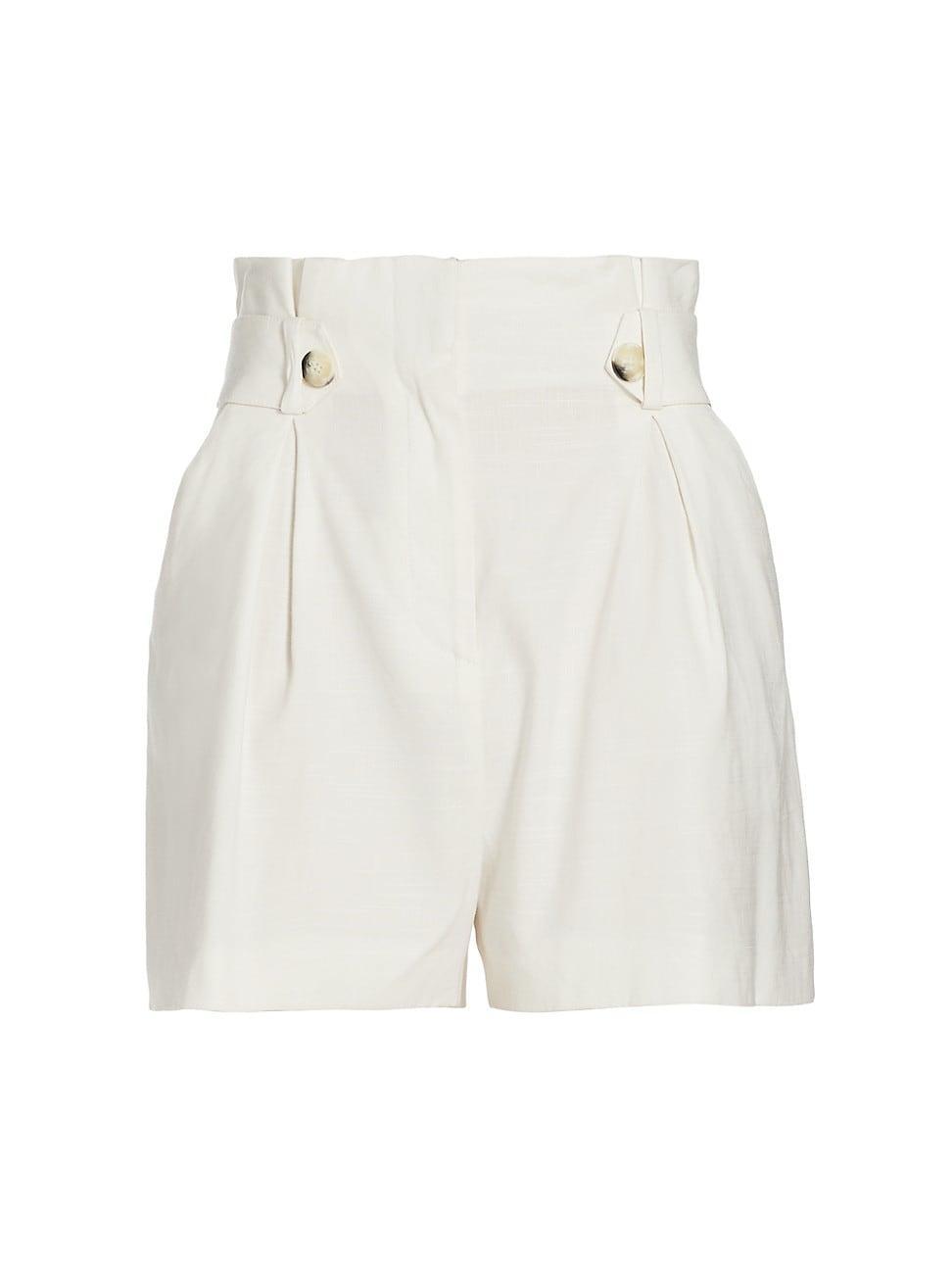 Womens Franzi Linen-Blend Button Tab Shorts Product Image