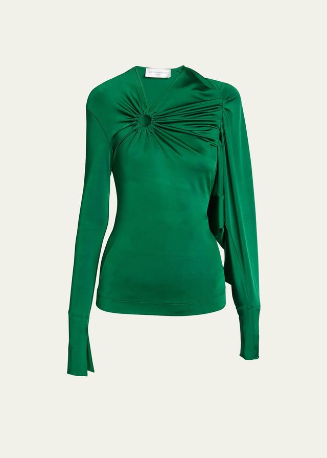 Womens Gathered Circle Cut-Out Top Product Image