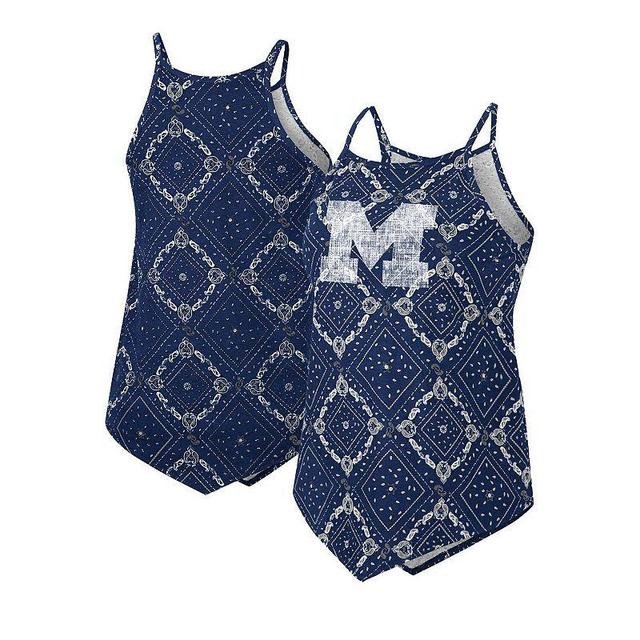 Womens Colosseum x Wrangler Michigan Wolverines Bandana Tank Top Blue Product Image