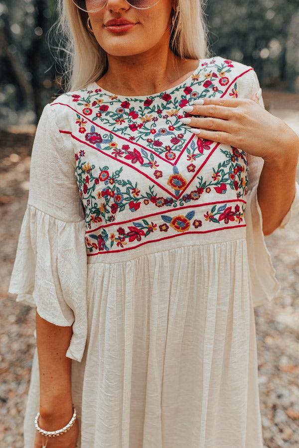 Cocktails In Costa Maya Embroidered Dress Product Image