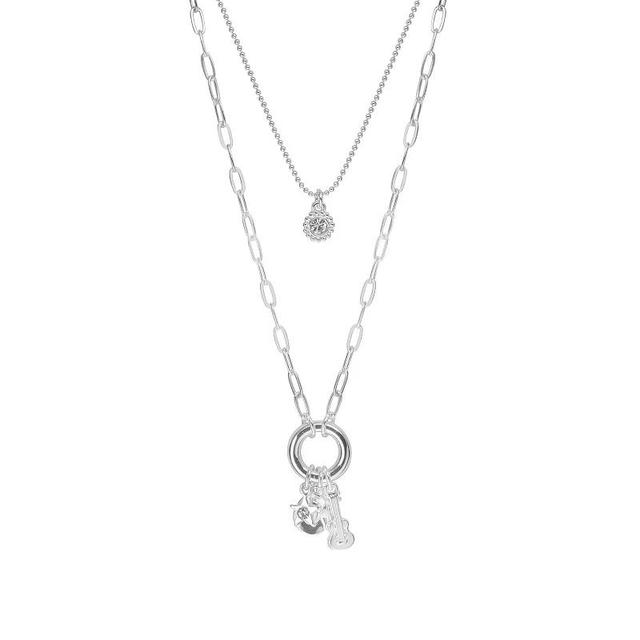 LC Lauren Conrad Silver Tone Western Musical Charm Necklace, Womens, Clear Product Image