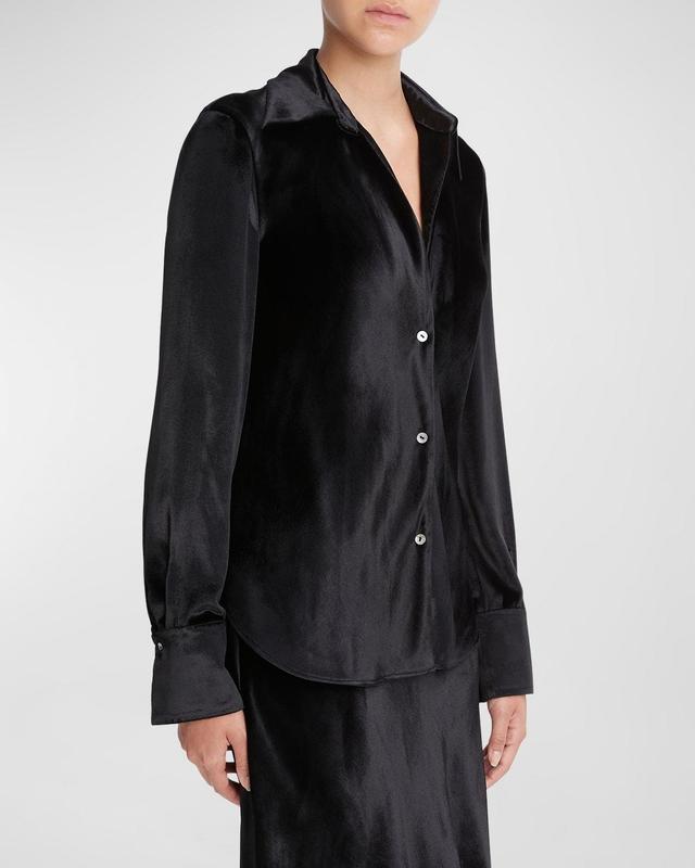 Vince Bias Cut Velvet Blouse Product Image