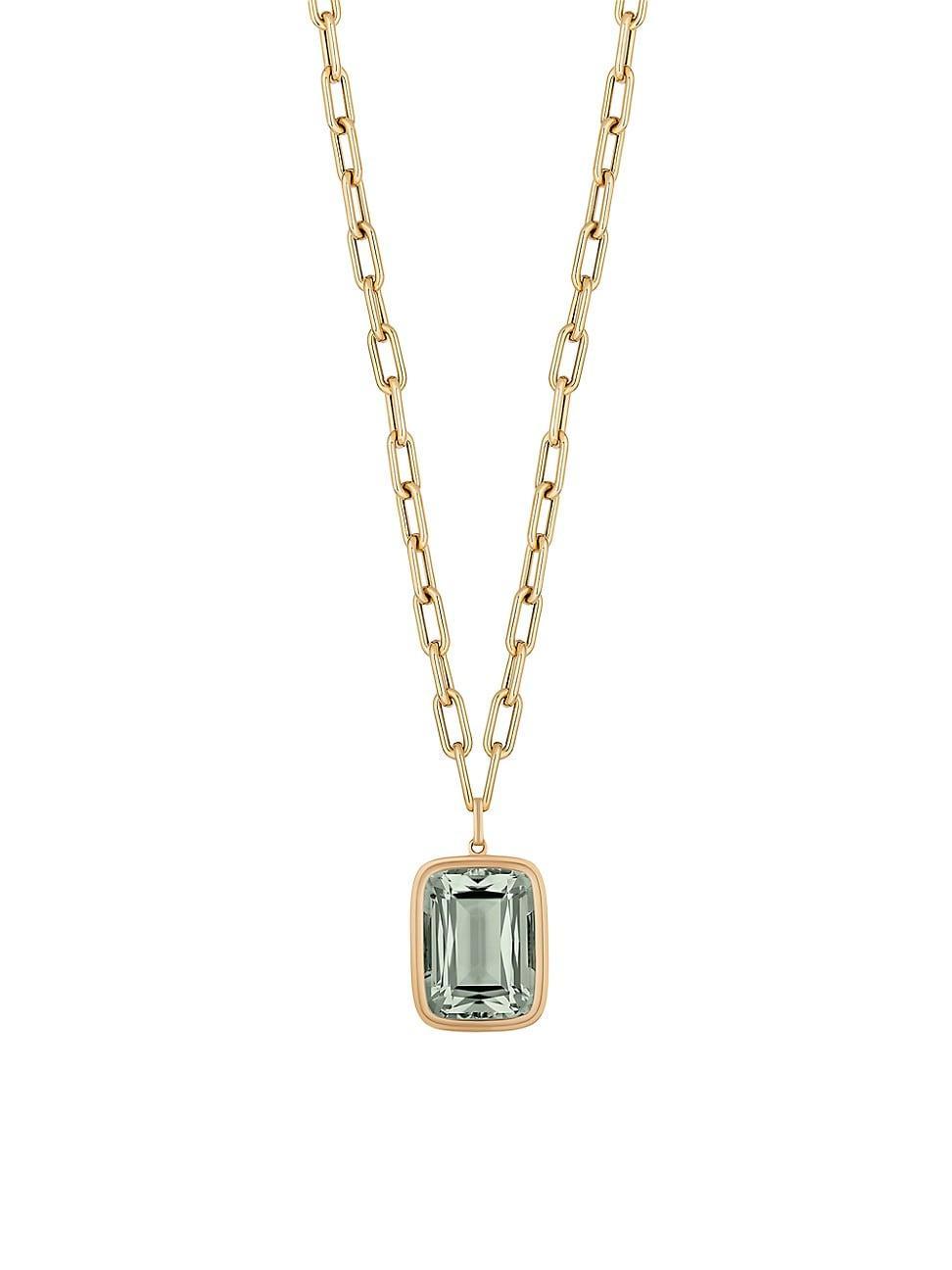 Womens Manhattan 18K Yellow Gold & Prasiolite Pendant Necklace Product Image