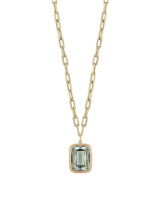 Womens Manhattan 18K Yellow Gold & Prasiolite Pendant Necklace Product Image