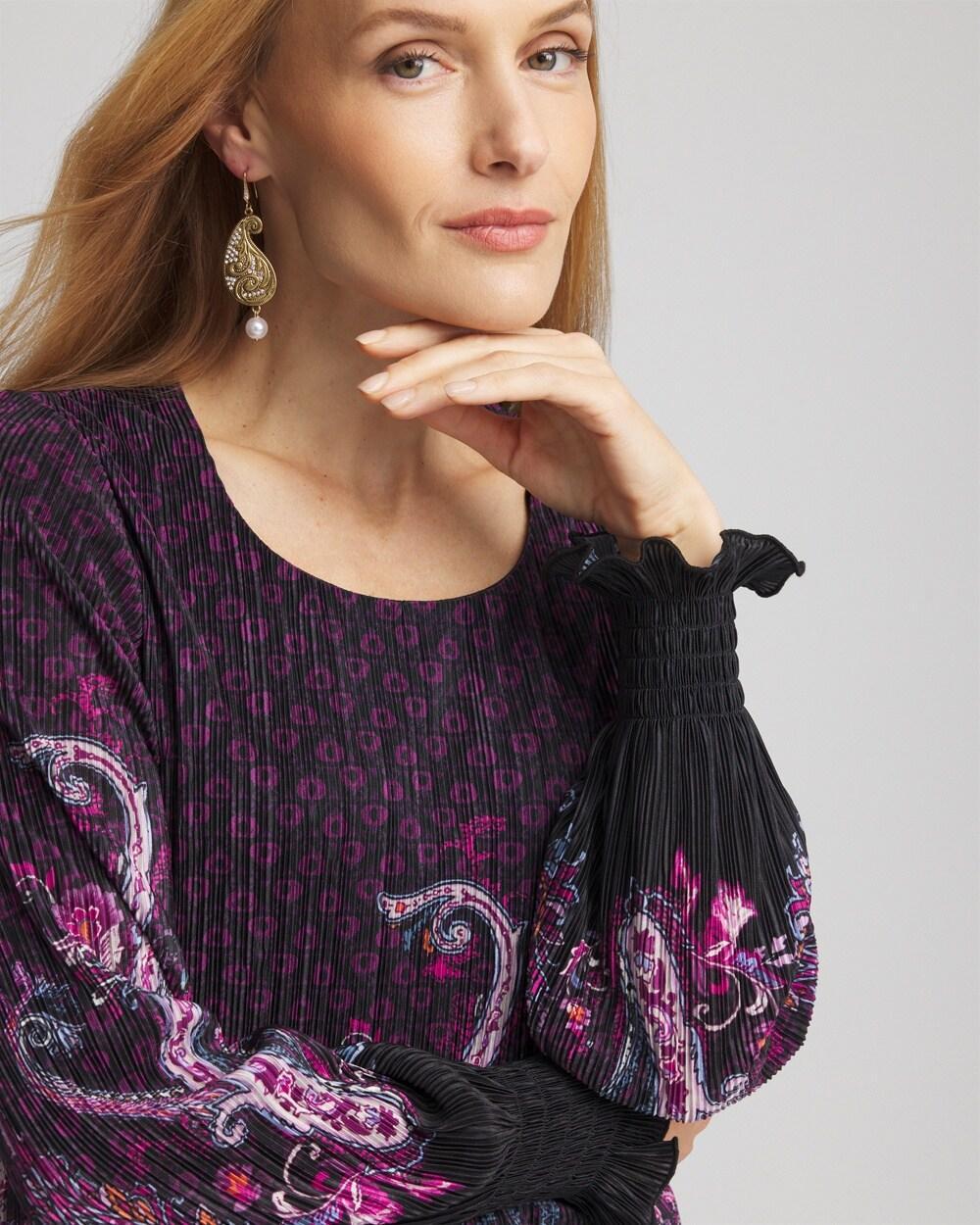 Paisley Crinkle Long Sleeve Top Product Image