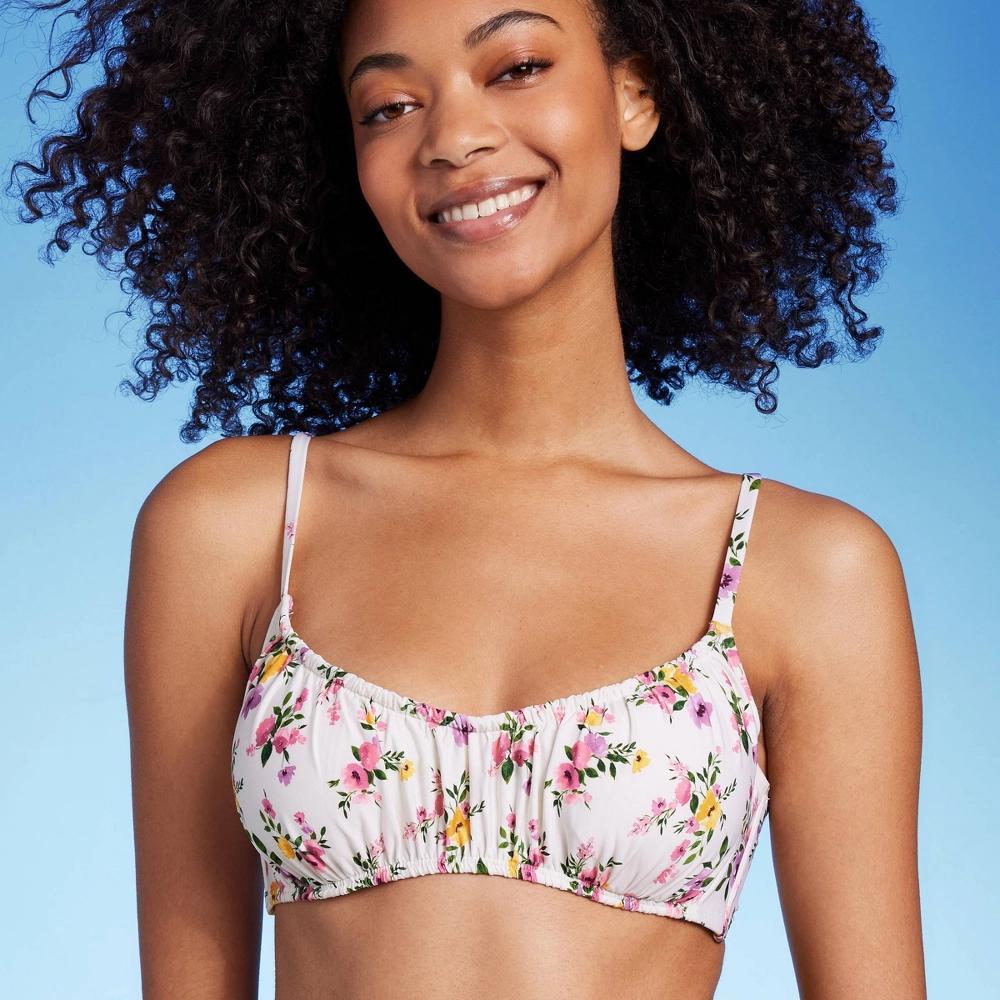 Women's Ruched Underwire Bikini Top - Shade & Shore™ Multi Ditsy Floral Print 36DD Product Image