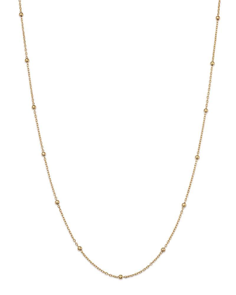 Moon & Meadow 14K Yellow Gold Ball Station Chain Necklace, 18 Product Image