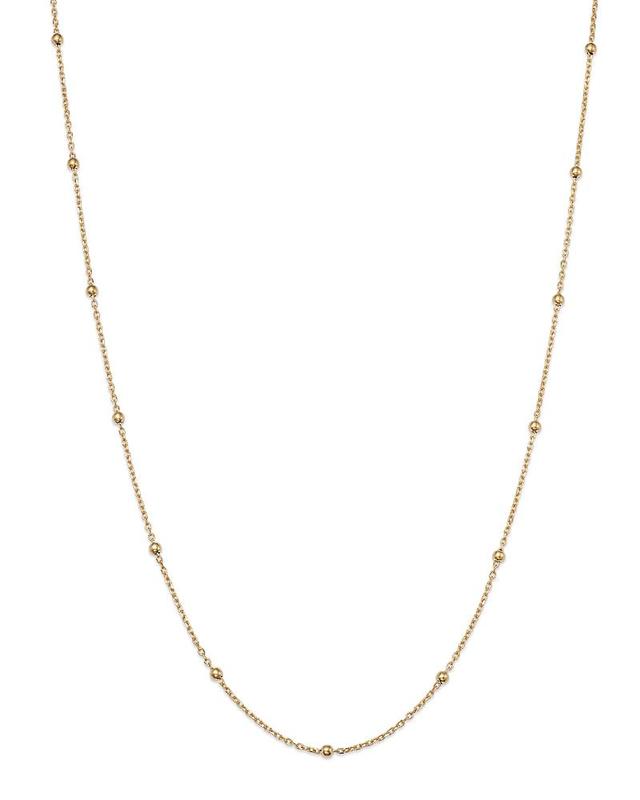 Moon & Meadow 14K Yellow Gold Ball Station Chain Necklace, 18 Product Image