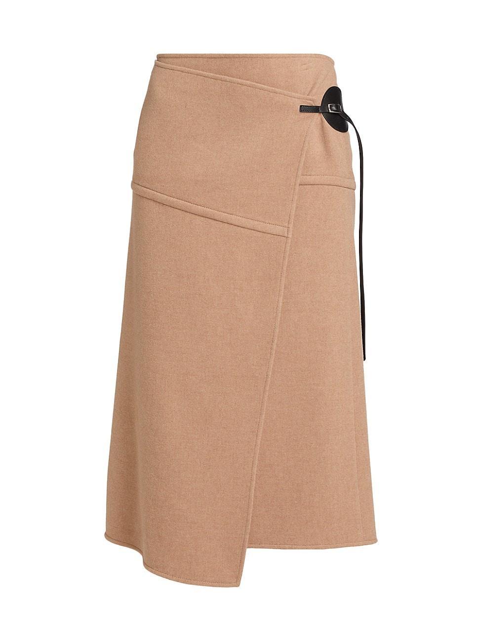 Womens Aida Wrap Wool Midi-Skirt Product Image