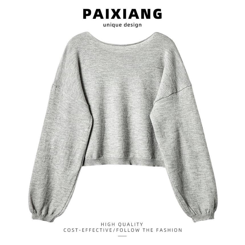 Crew Neck Plain Sweater Product Image