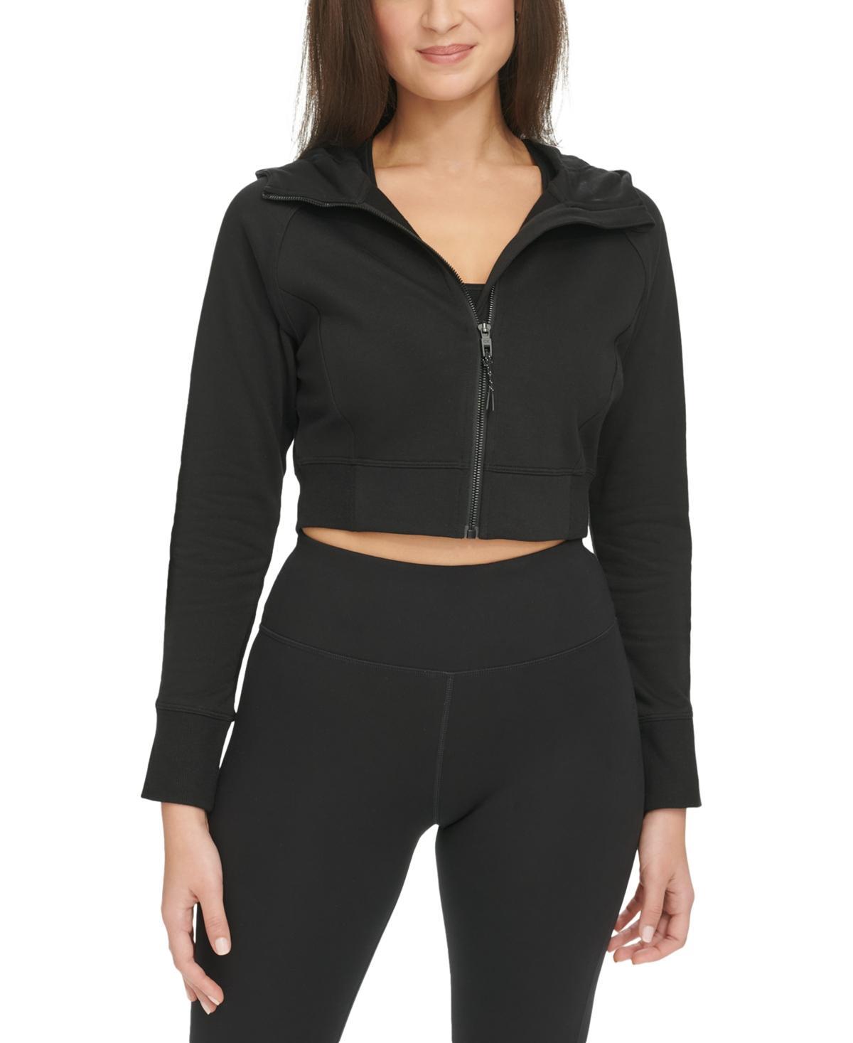 Calvin Klein Womens Zippered Cropped Hoodie Product Image