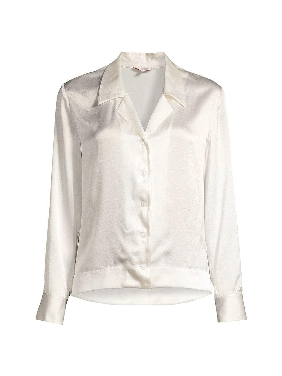 Katherine Button-Down Silk Shirt Product Image