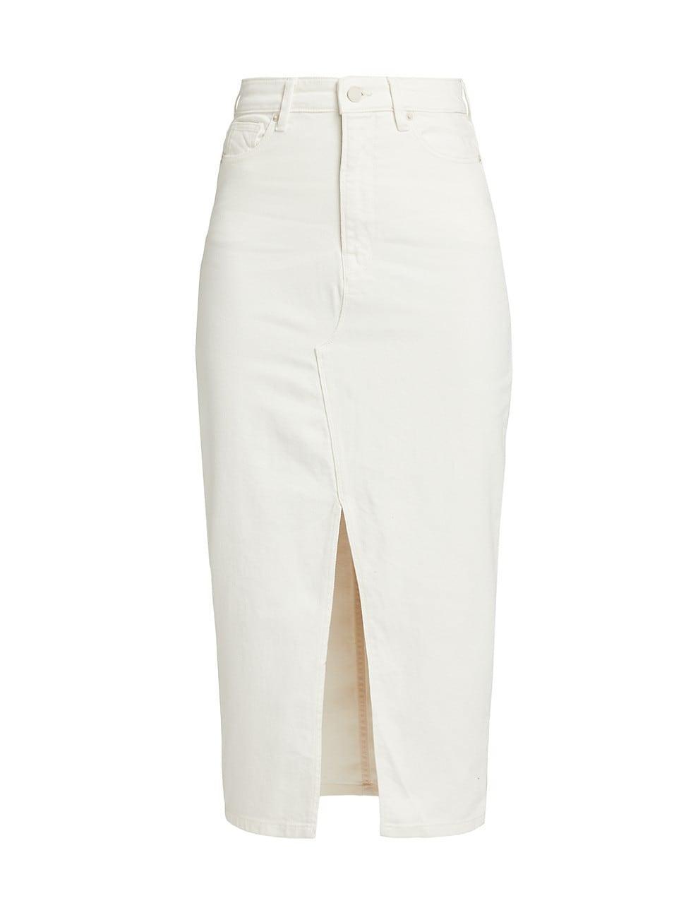 Womens Denim Midi Skirt | Cloud White, Size 0 | Good American by Khlo Kardashian Product Image