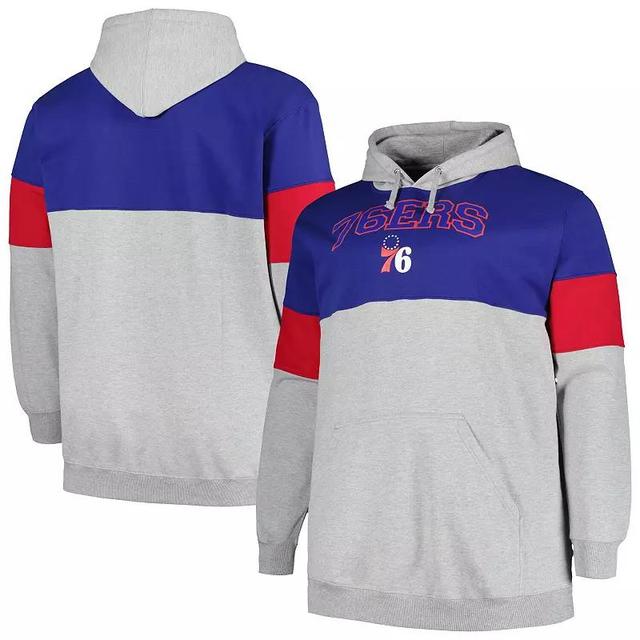 Mens Fanatics Branded Royal/Red Philadelphia 76ers Big & Tall Pullover Hoodie Product Image