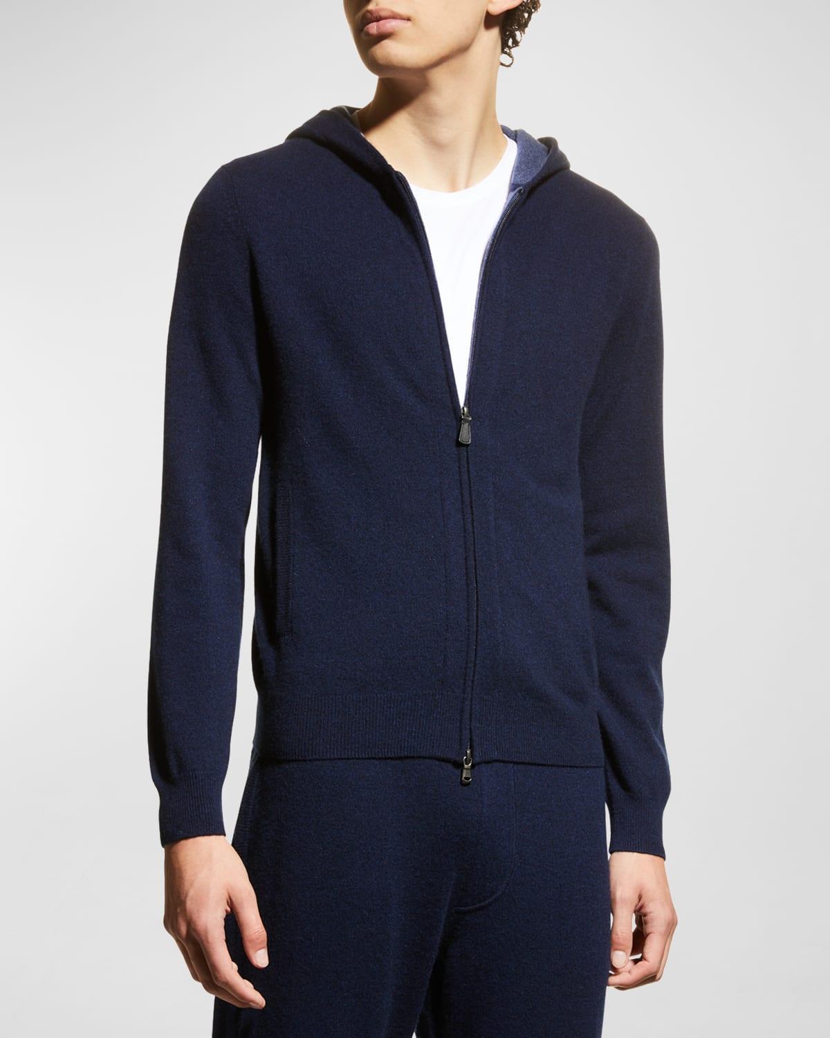 Nomad 1942 Men's Stuyvesant Full-Zip Cashmere Hoodie - Size: MEDIUM - Blue Product Image