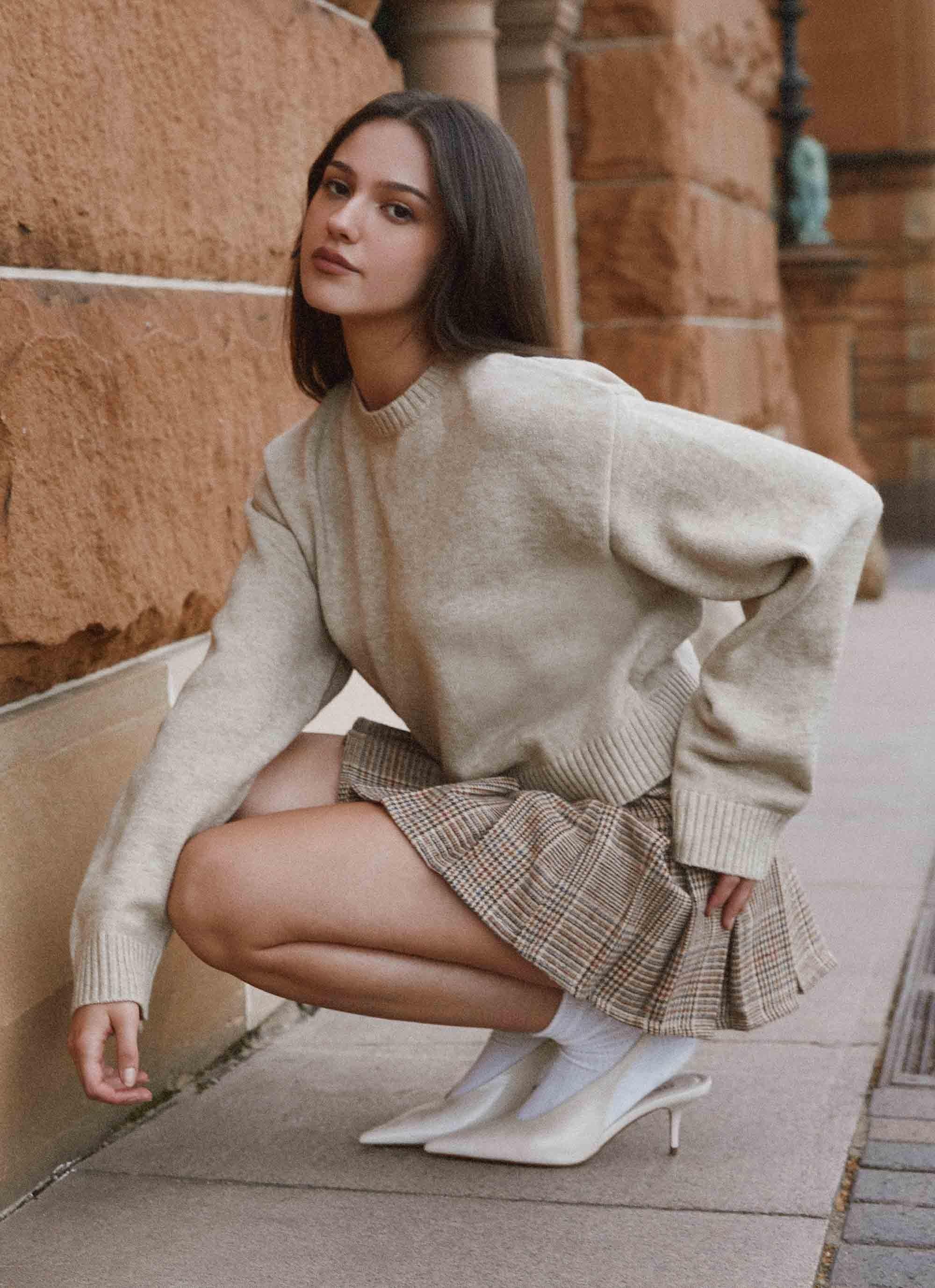 Monika Oversized Jumper - Beige Product Image