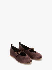 SATIN BALLERINAS WITH STRAP in brown | JW Anderson US  Product Image