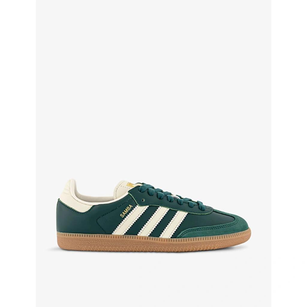 ADIDAS ORIGINALS Adidas Womens Collegiate Green Cream W Samba Og Logo-embellished Leather Low-top Trainers Product Image