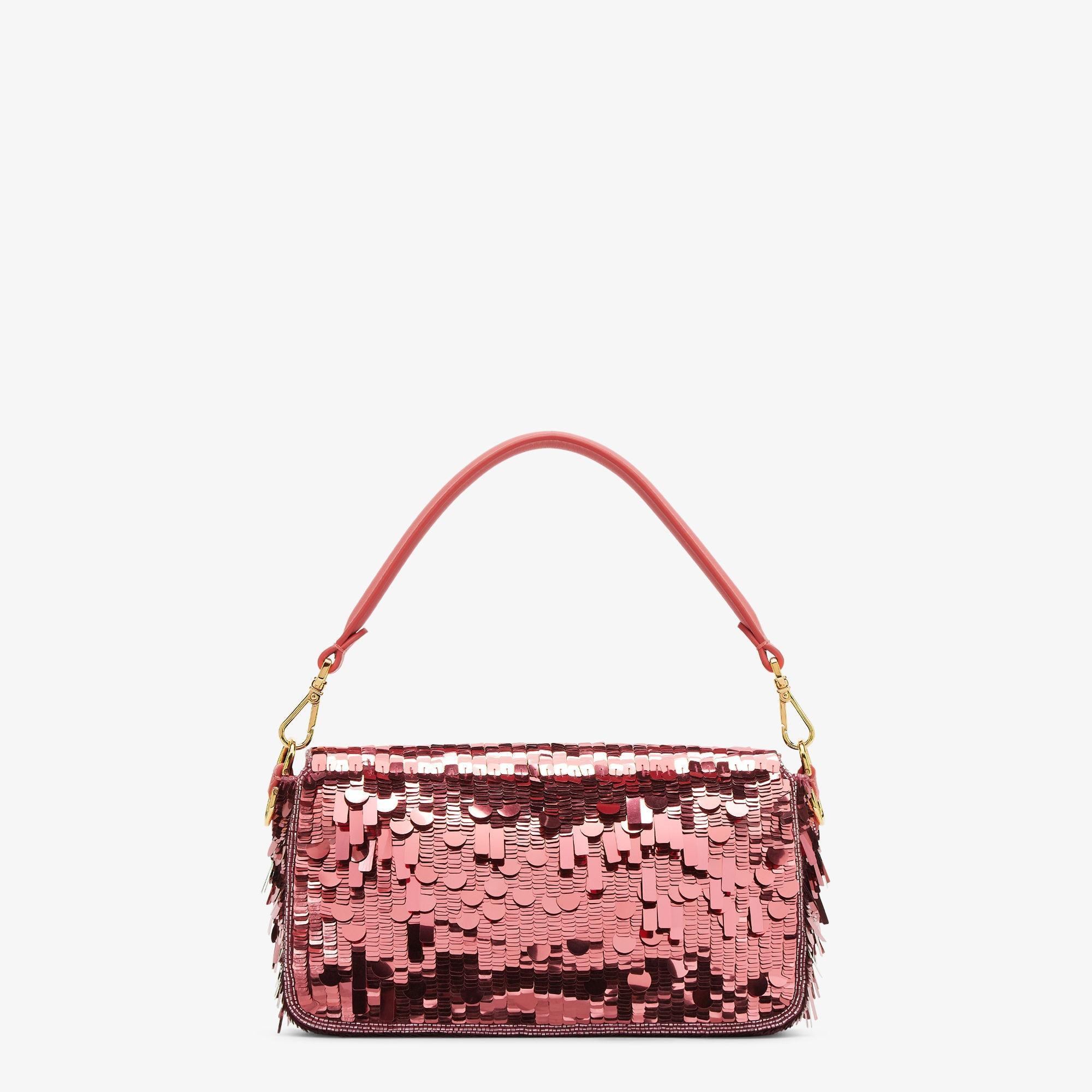 BaguetteBag embroidered with pink sequins Product Image