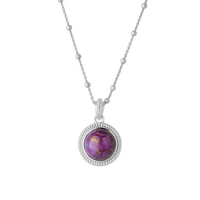 Gemistry Sterling Silver Mohave Purple Turquoise Pendant Necklace, Womens Product Image