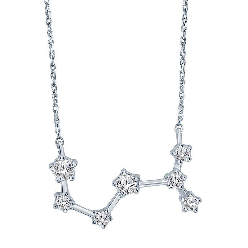 Sterling Silver 1/5 Carat T.W. Diamond Constellation Necklace, Womens Virgo Product Image