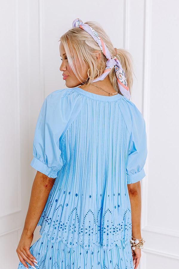 Southern Flair Pleated Eyelet Top Product Image