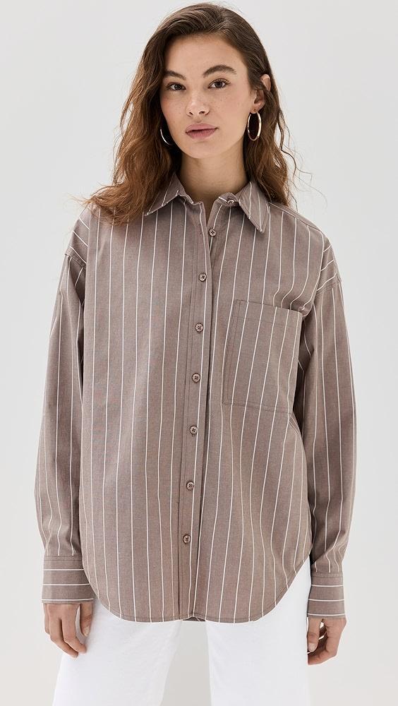 Good American Oversized Stripe Shirt | Shopbop Product Image