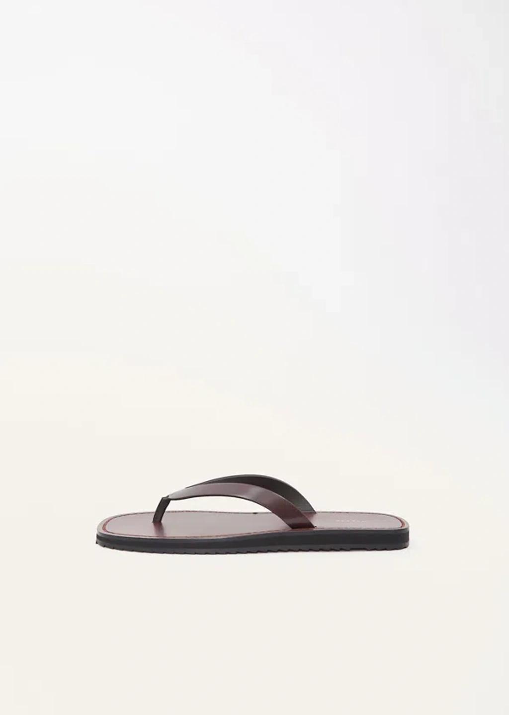 THE ROW City Leather Flip Flops In Bordeaux Product Image