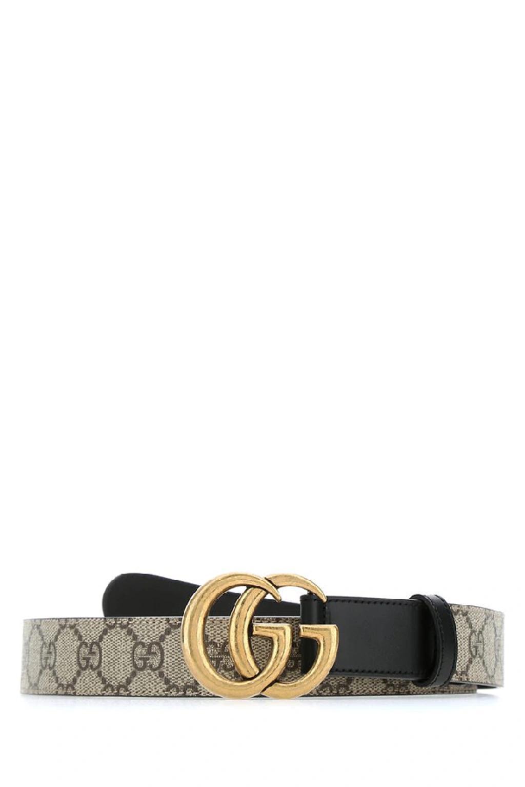 Leather-trimmed Printed Coated-canvas Belt In Black Product Image