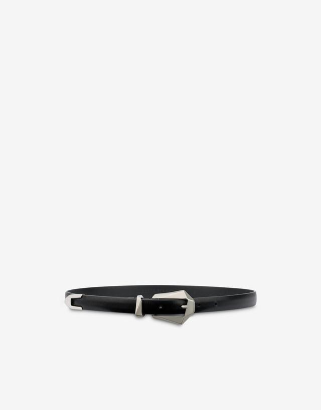 Calfskin belt with metal buckle Product Image